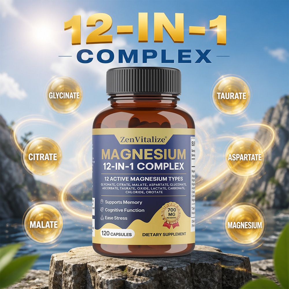 Magnesium Glycinate Capsule - Magnesium Complex 12 in 1 Magnesium