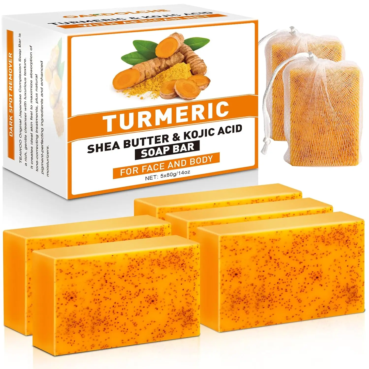 Turmeric Curcumin Capsule - 4 Pack Turmeric Kojic Acid Soap