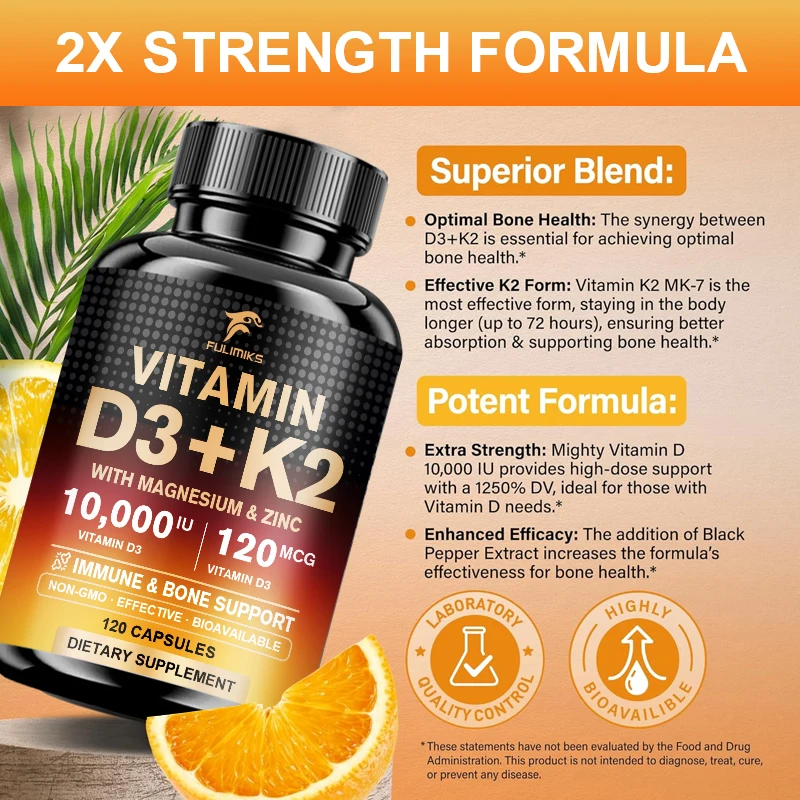 10000IU Vitamin D3 K2 Suppleme - đánh giá và giá Nutrition Zinc