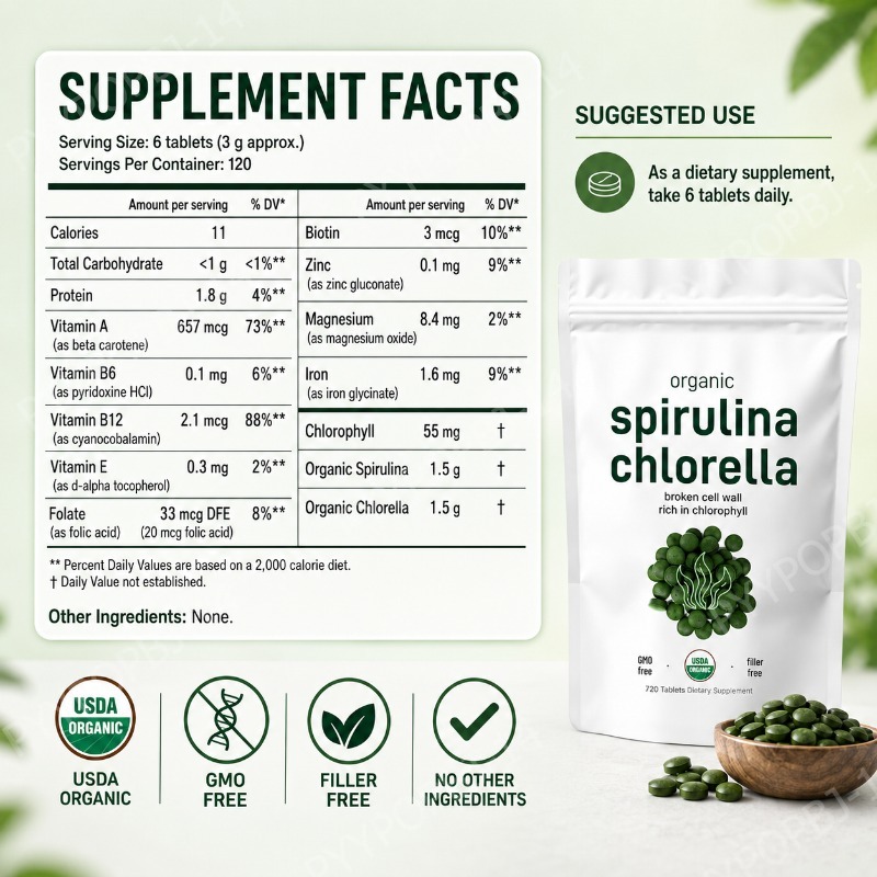 Organic Spirulina Chlorella Ta - đánh giá và giá Spirulina Tablet Organic