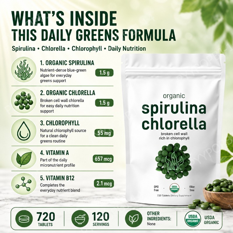 Organic Spirulina Chlorella Ta - đánh giá và giá Spirulina Tablet Organic